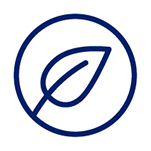 Simple leaf icon surrounded by a circle
